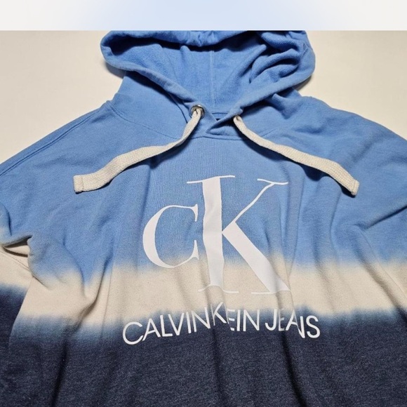 Calvin Klein Jeans Womens Monogram Logo Tie Dye Block Hoodie, Size L - Picture 2 of 6